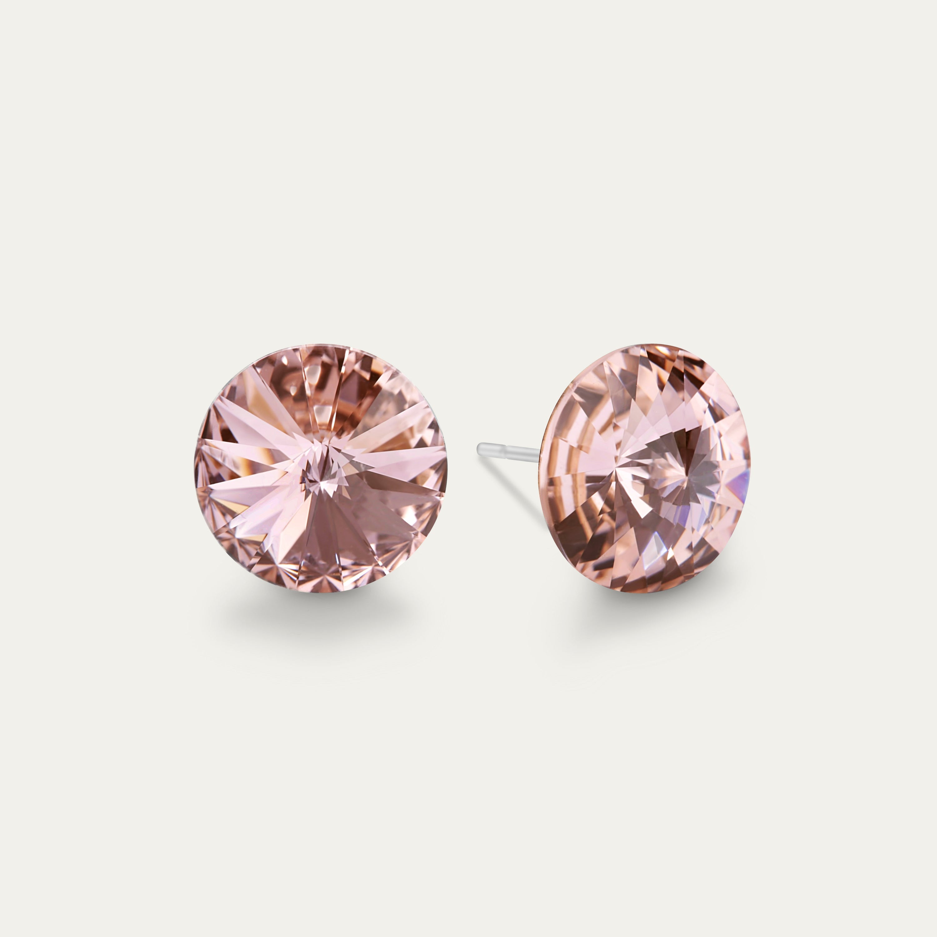 Ella - Vintage Rose - 10mm Pink Color Crystal - Hypoallergenic