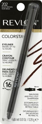 Revlon ColorStay Pencil Waterproof Eyeliner, 201 Black, 2 pack | Waterproof pencil eyeliner with built-in sharpener. Smudge-proof, long-lasting, intense matte color.