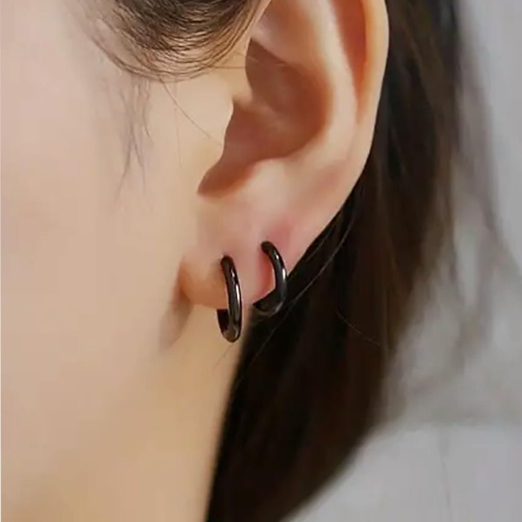 1 Pair 6mm Small Hoop Earrings for Women, Huggie Hoop Earrings (Gold/1.6mm)