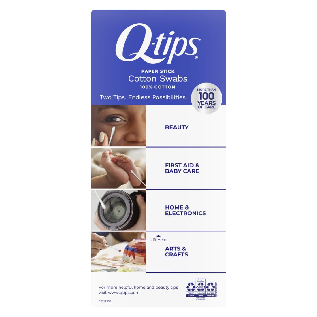 Q-tips Cotton Swabs, Original, For Home, First Aid and Beauty, 100% Cotton, 500 Count