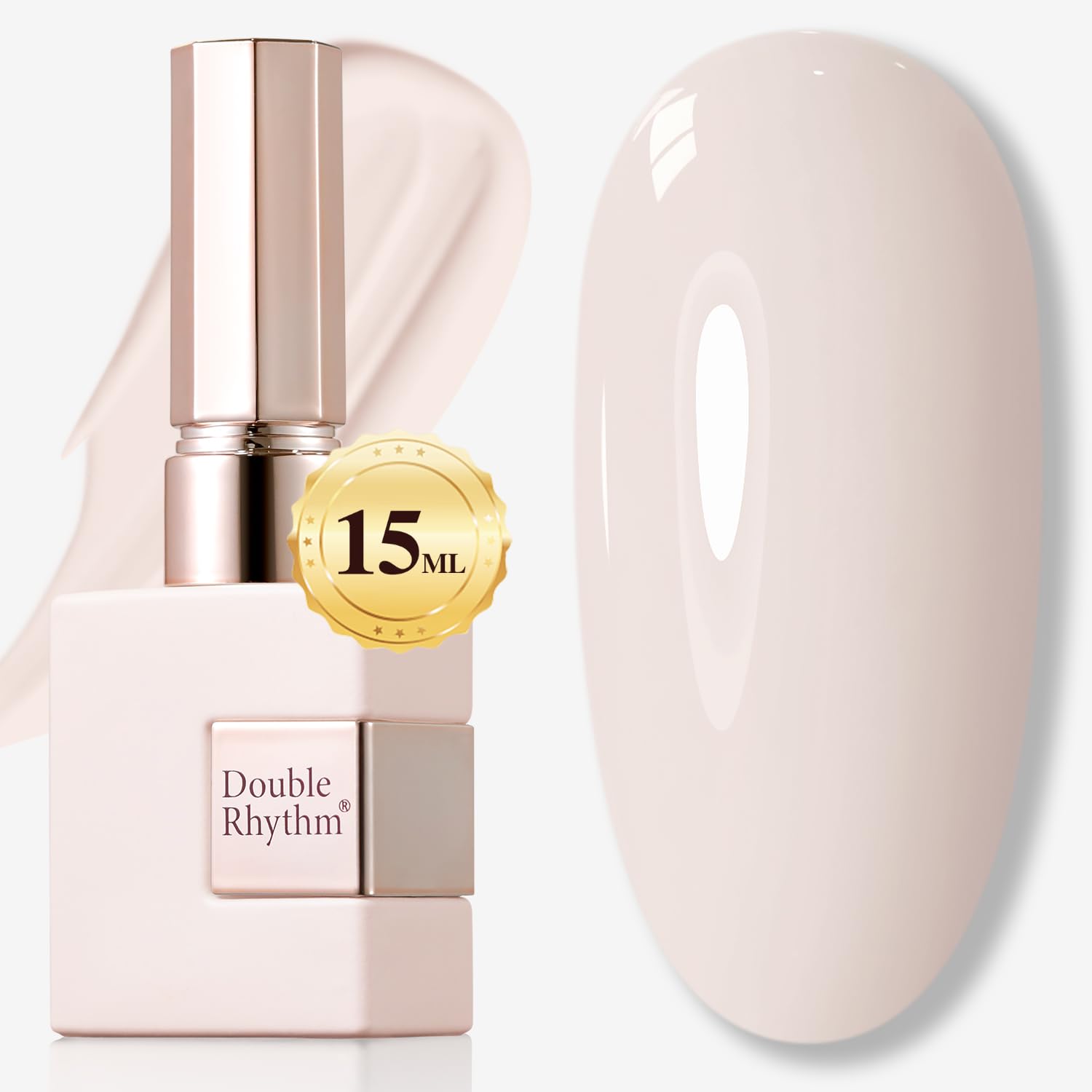 Double Rhythm 15ML Gel Nail Polish Pure Sheer Same Color Same Bottle Gel Polish Art Manicure Salon DIY at Home for Women (Milky White-A1075)