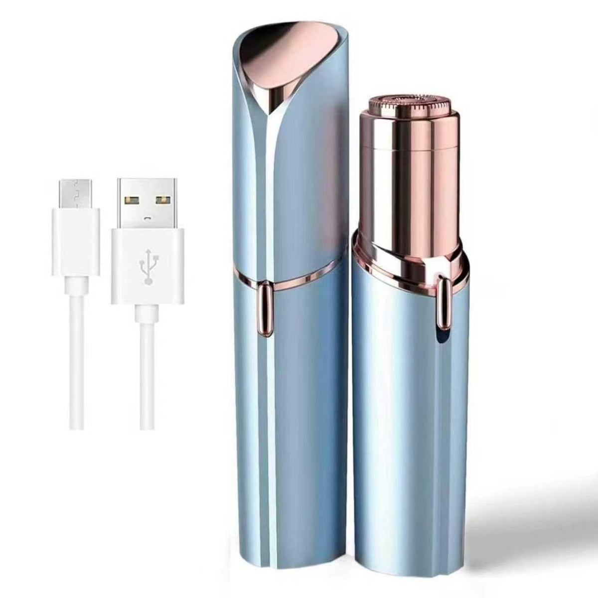 Facial Hair Remover for Women - as Seen on TV Painless Face Shaver - Electric Hair Removal Device for Face Lips Peach Fuzz with Light (Rose Gold)