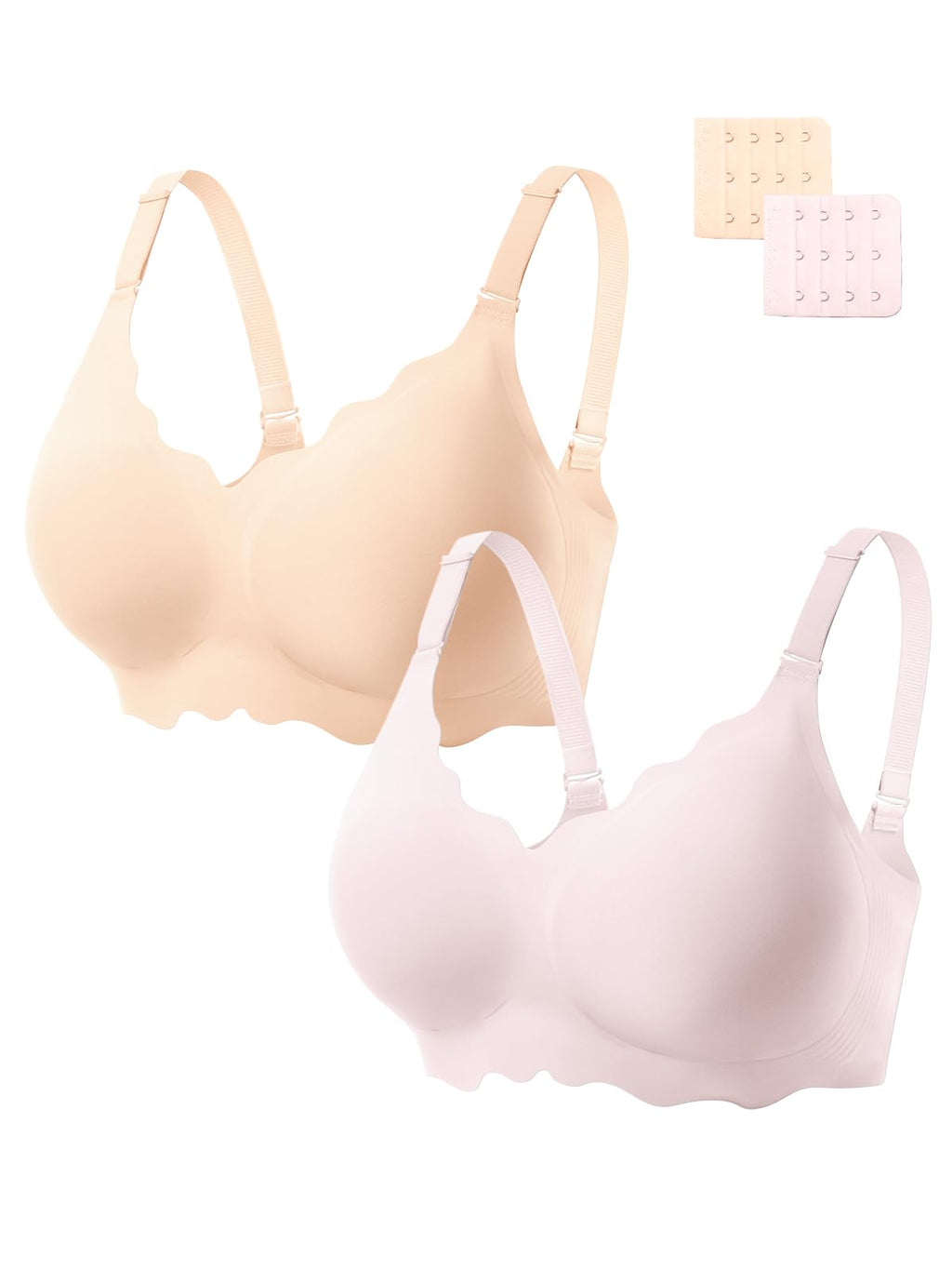 COCOMARTS Jelly Bras for Women No Underwire Scalloped Wireless Push Up Bra | Seamless Full Coverage Supportive Everyday Essentials Tshirt Bras, Soft Breathable Comfortable Bralettes