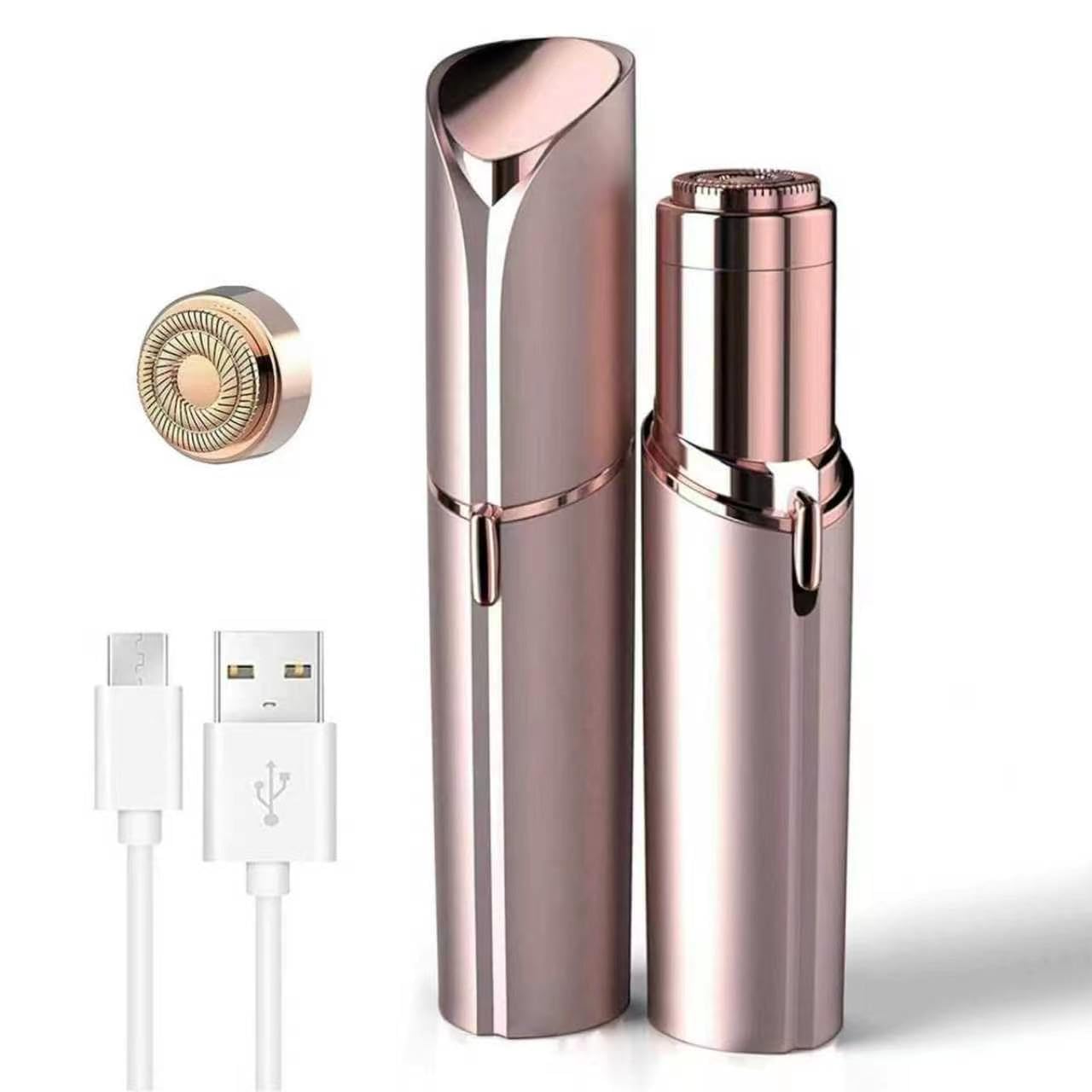Facial Hair Remover for Women - as Seen on TV Painless Face Shaver - Electric Hair Removal Device for Face Lips Peach Fuzz with Light (Rose Gold)