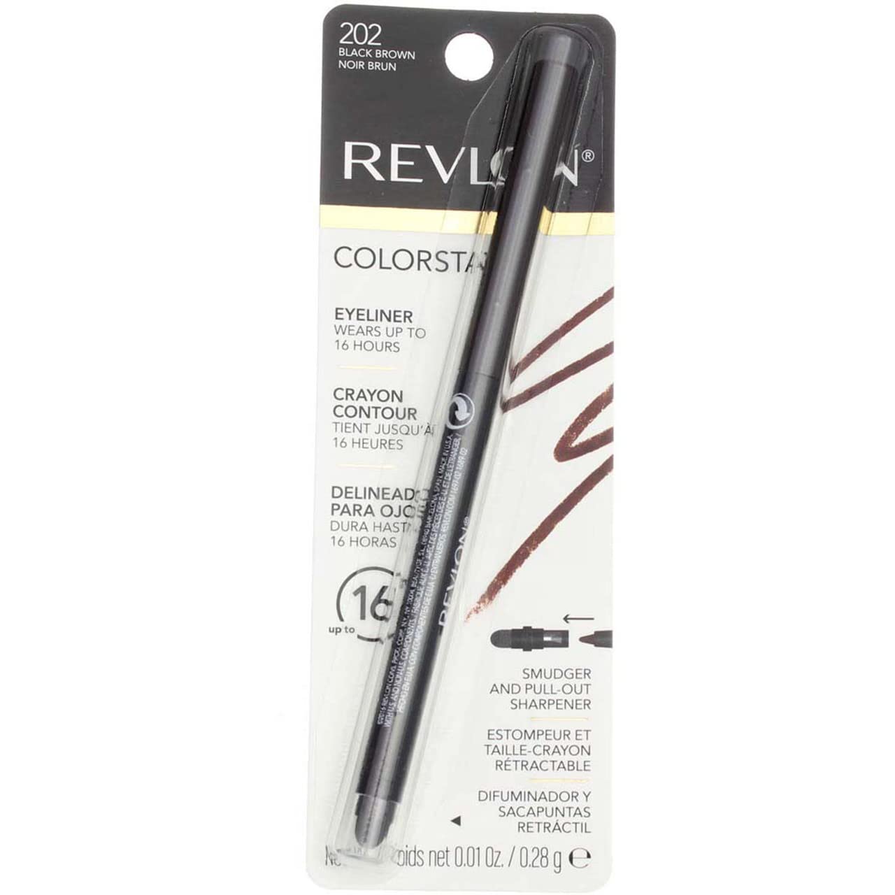Revlon ColorStay Pencil Waterproof Eyeliner, 201 Black, 2 pack | Waterproof pencil eyeliner with built-in sharpener. Smudge-proof, long-lasting, intense matte color.