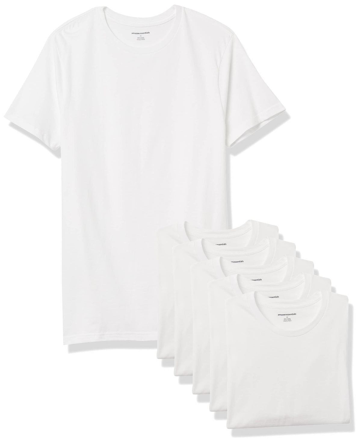 Amazon Essentials Men's Slim Fit Crewneck Undershirts, Pack of 6