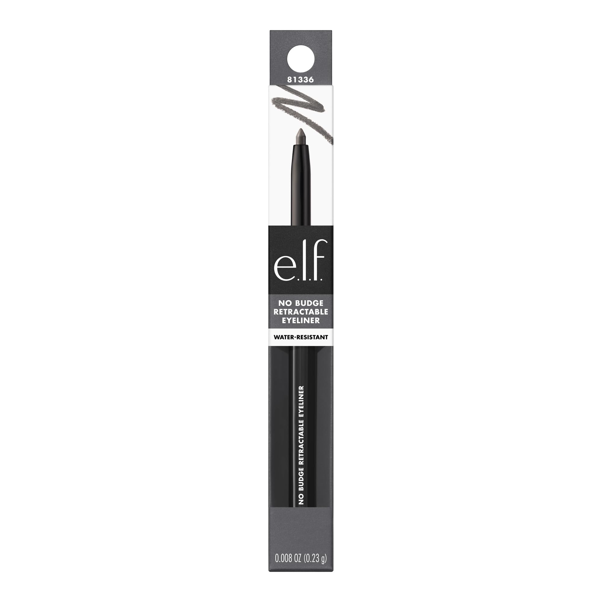 e.l.f. No Budge Retractable Eyeliner, Creamy, Ultra-Pigmented & Waterproof, Creates Bold & Defined Lines, Vegan & Cruelty-Free, Black