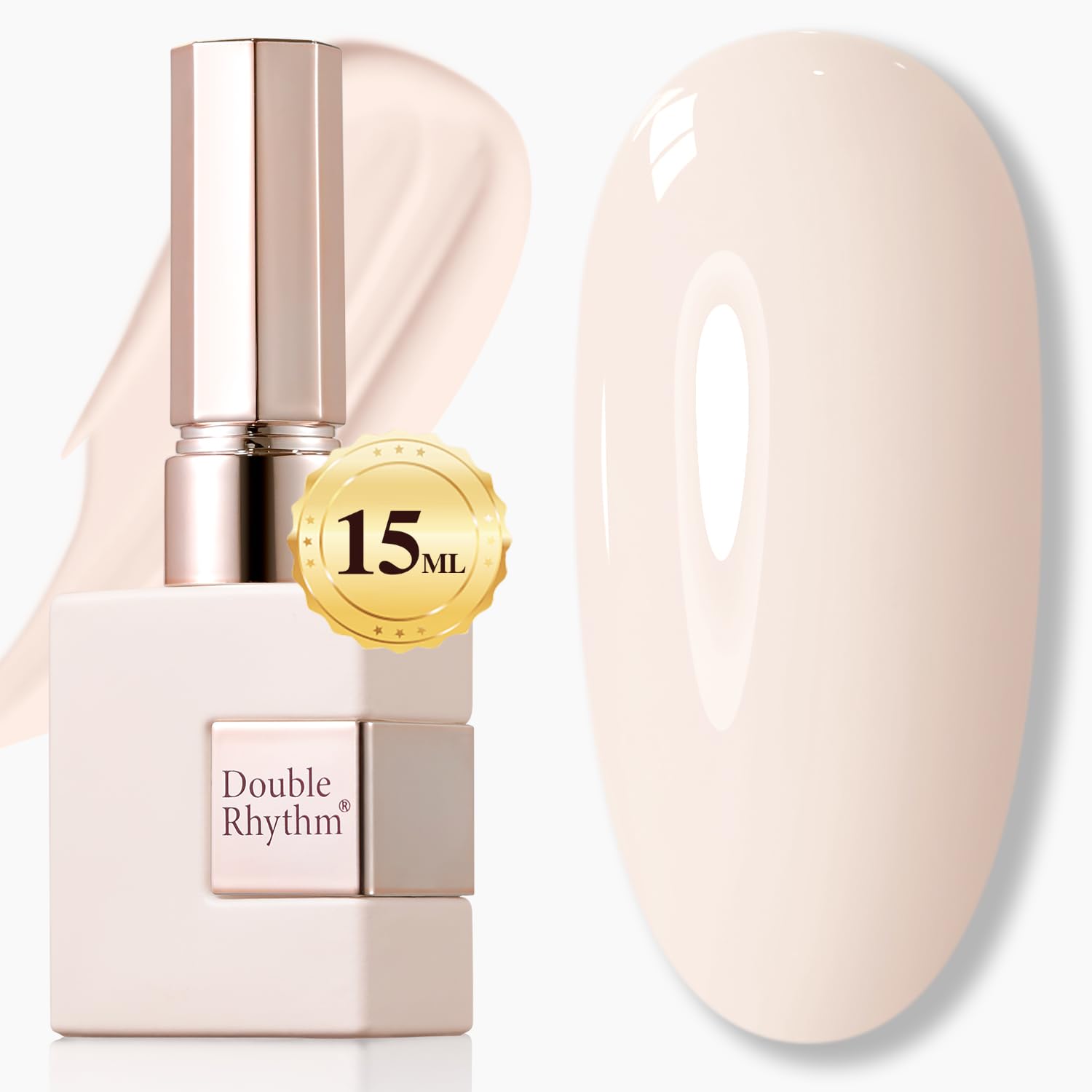 Double Rhythm 15ML Gel Nail Polish Pure Sheer Same Color Same Bottle Gel Polish Art Manicure Salon DIY at Home for Women (Milky White-A1075)