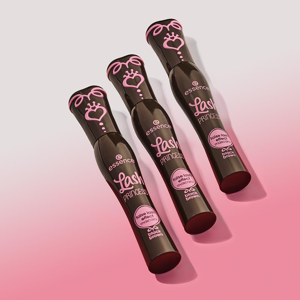 essence Lash Princess False Lash Effect Mascara, Black (Pack of 1) | Volumizing & Lengthening, Clump-Free Fiber Brush, Defines and Separates; Vegan, Cruelty Free, Paraben Free, Oil Free