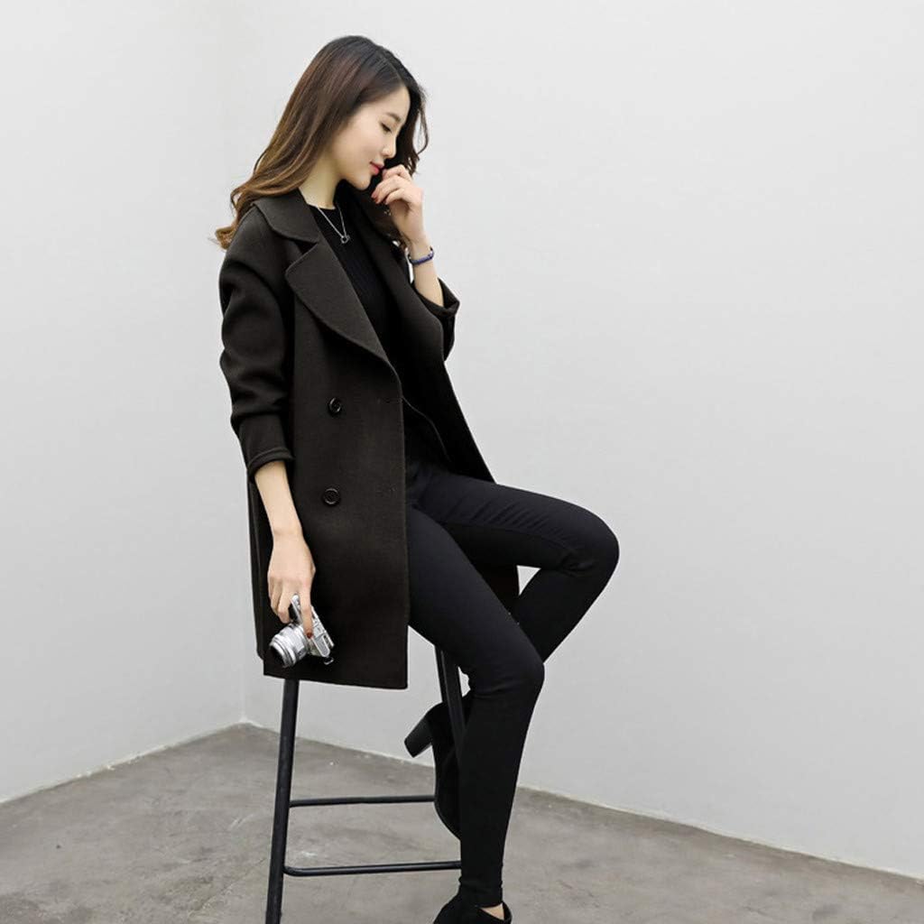Women Winter Jacket Ladies Solid Long Sleeve Button Autumn Winter Overcoat Cardigan Outwear