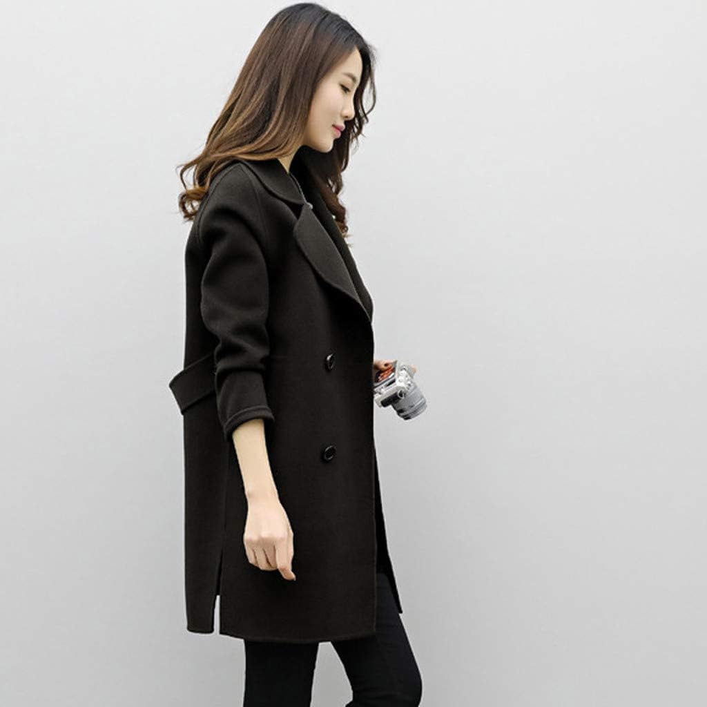Women Winter Jacket Ladies Solid Long Sleeve Button Autumn Winter Overcoat Cardigan Outwear