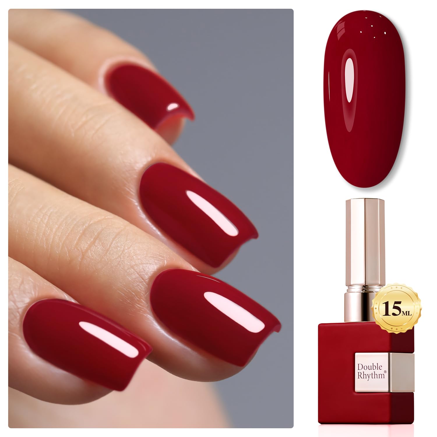 Double Rhythm 15ML Gel Nail Polish Pure Sheer Same Color Same Bottle Gel Polish Art Manicure Salon DIY at Home for Women (Milky White-A1075)