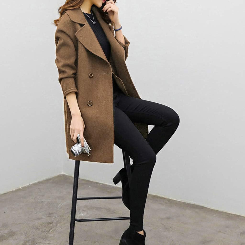 Women Winter Jacket Ladies Solid Long Sleeve Button Autumn Winter Overcoat Cardigan Outwear