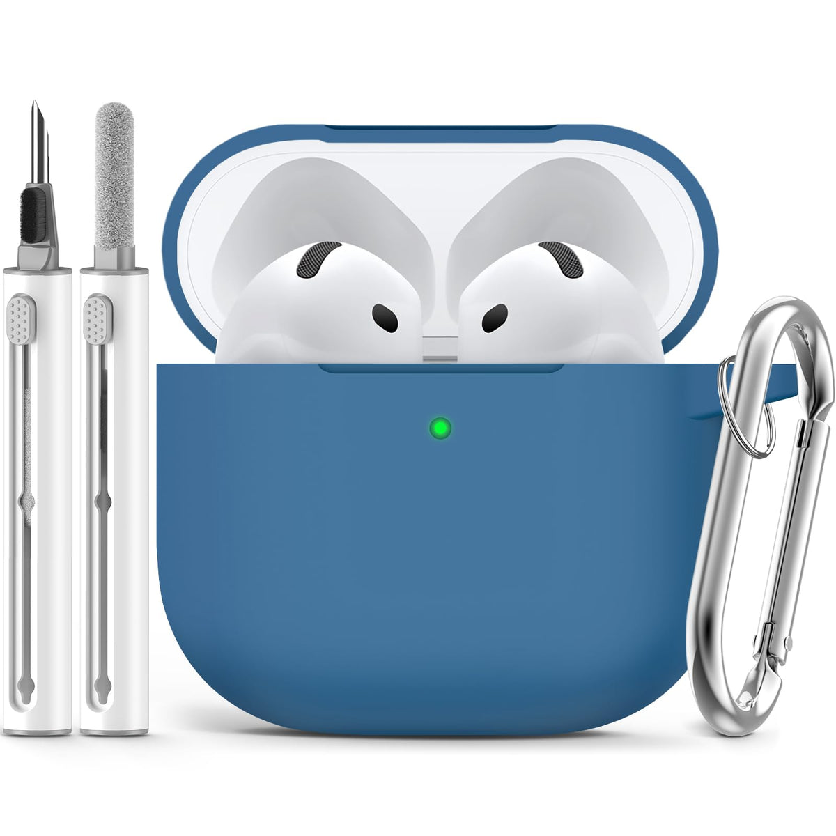 Ljusmicker for AirPods 5/4 Case (2026/2024) with Cleaner Kit,Midnight Blue