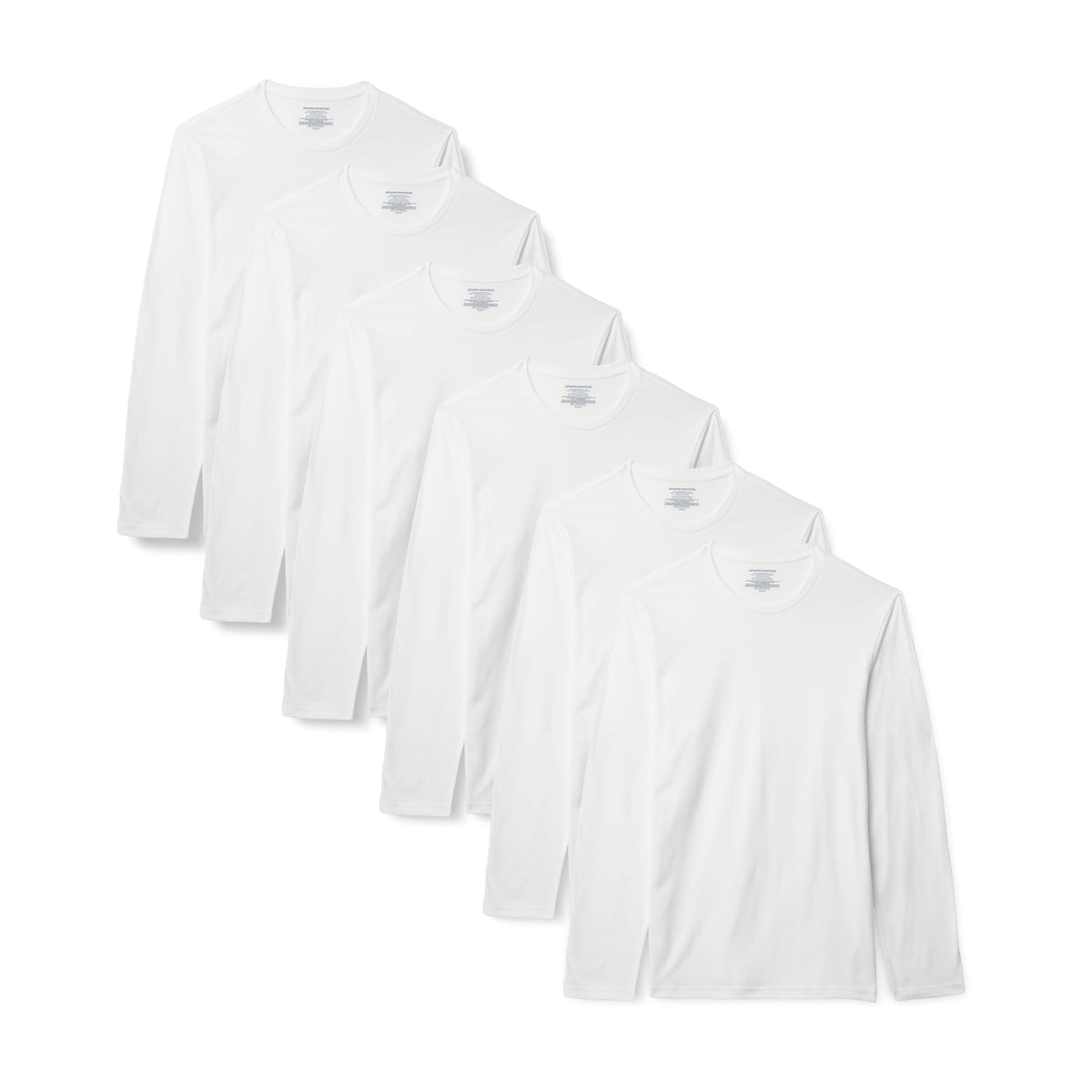 Amazon Essentials Men's Slim Fit Crewneck Undershirts, Pack of 6