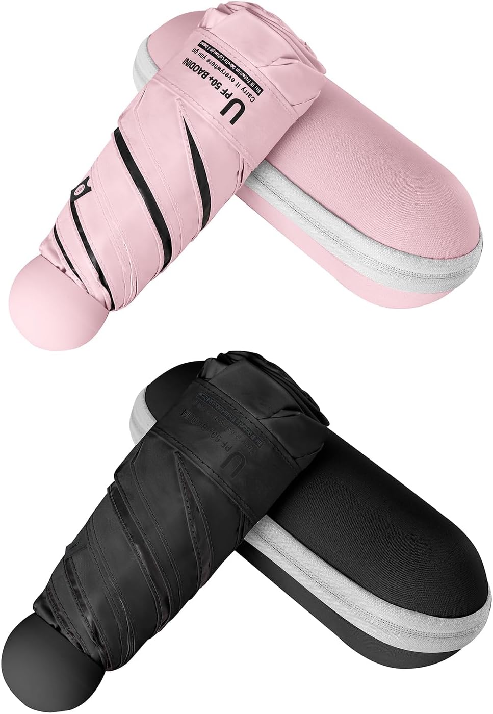 BAODINI Mini Travel Umbrella with UV Sun Protection, Compact Pocket-Size