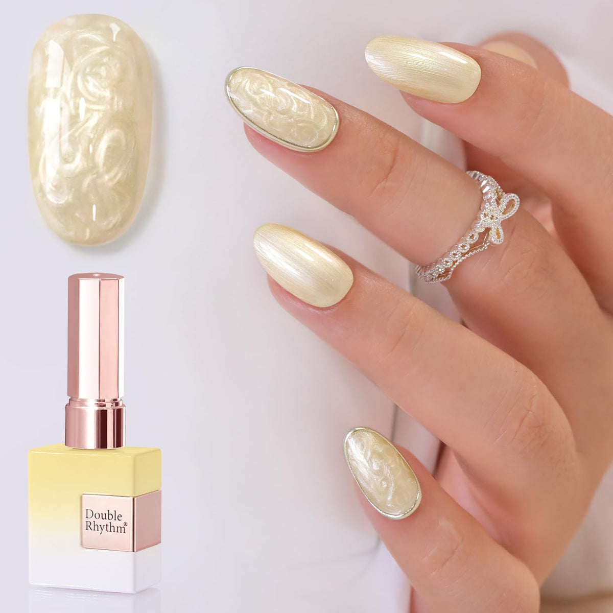 Double Rhythm 15ML Gel Nail Polish Pure Sheer Same Color Same Bottle Gel Polish Art Manicure Salon DIY at Home for Women (Milky White-A1075)