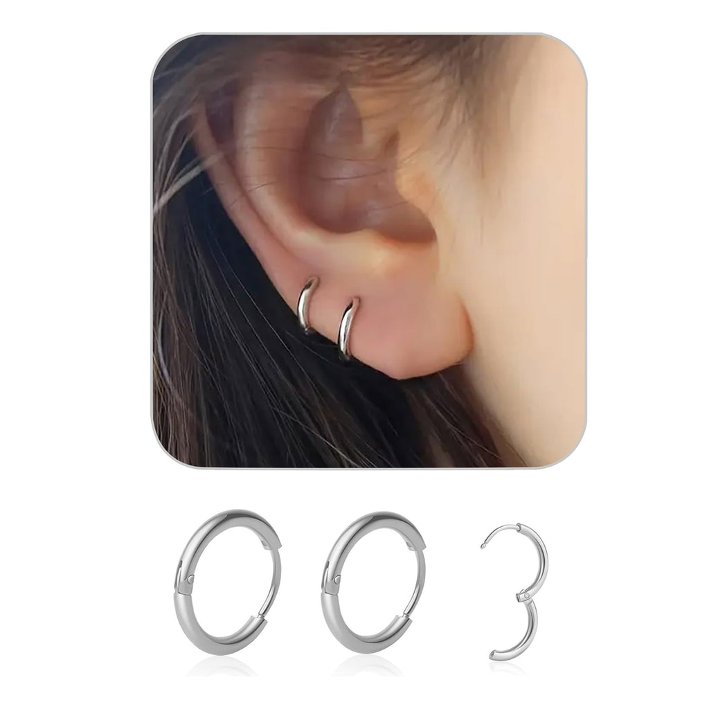 1 Pair 6mm Small Hoop Earrings for Women, Huggie Hoop Earrings (Gold/1.6mm)
