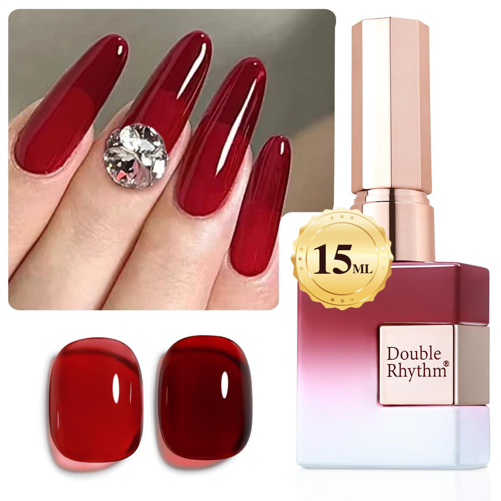 Double Rhythm 15ML Gel Nail Polish Pure Sheer Same Color Same Bottle Gel Polish Art Manicure Salon DIY at Home for Women (Milky White-A1075)