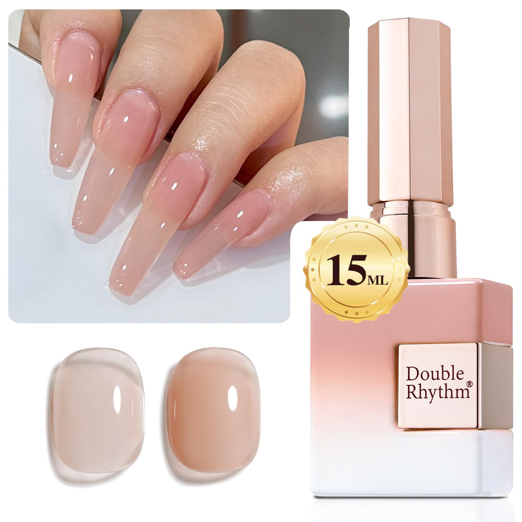 Double Rhythm 15ML Gel Nail Polish Pure Sheer Same Color Same Bottle Gel Polish Art Manicure Salon DIY at Home for Women (Milky White-A1075)