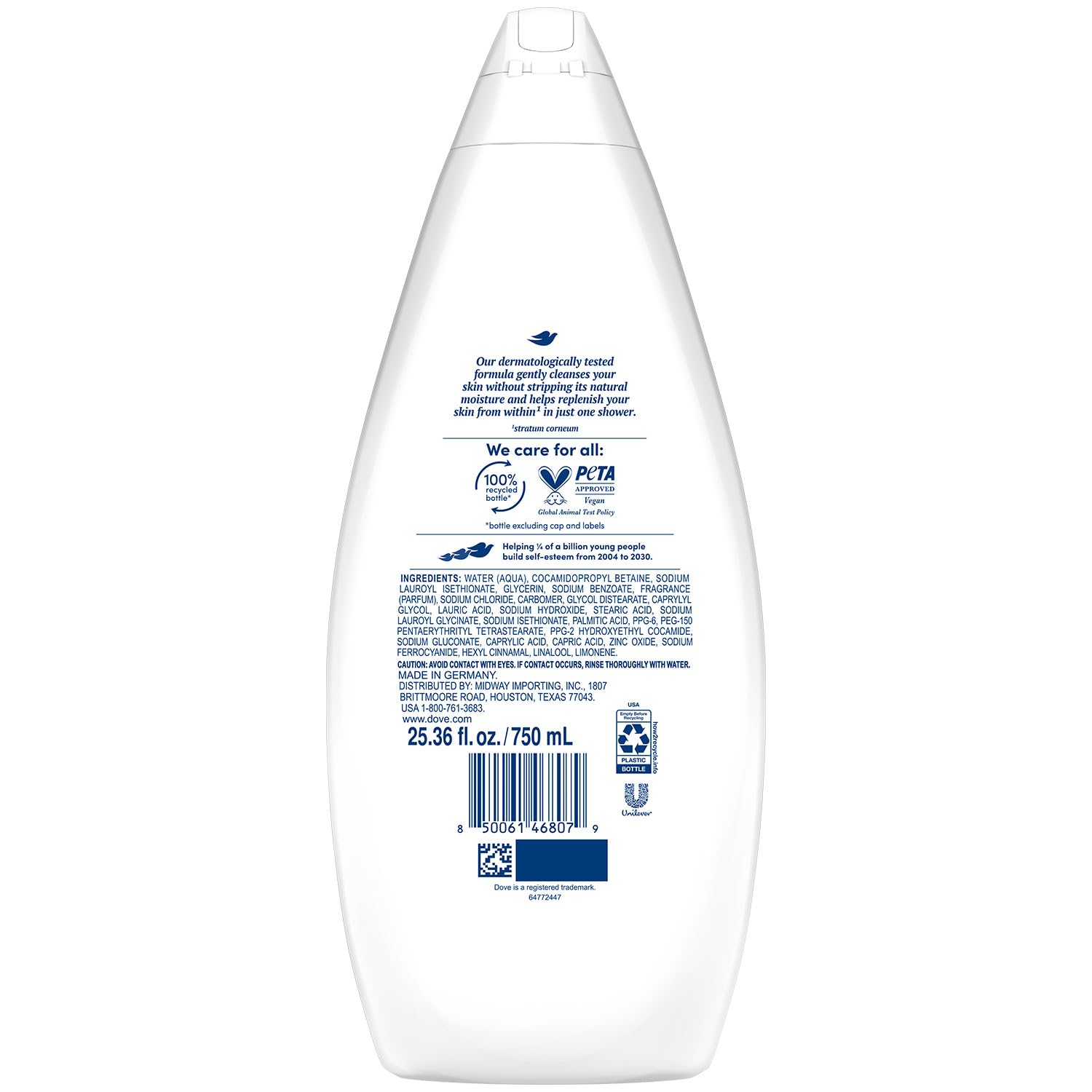 Dove Sensitive Skin Body Wash, 24hr Lotion-Soft Skin, 30.6 oz | Hypoallergenic body wash with MicroMoisture technology for 24-hour hydration and soft skin