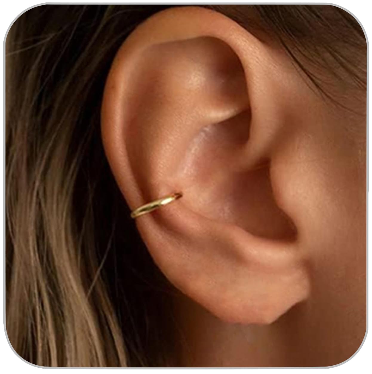 1 Pair 6mm Small Hoop Earrings for Women, Huggie Hoop Earrings (Gold/1.6mm)