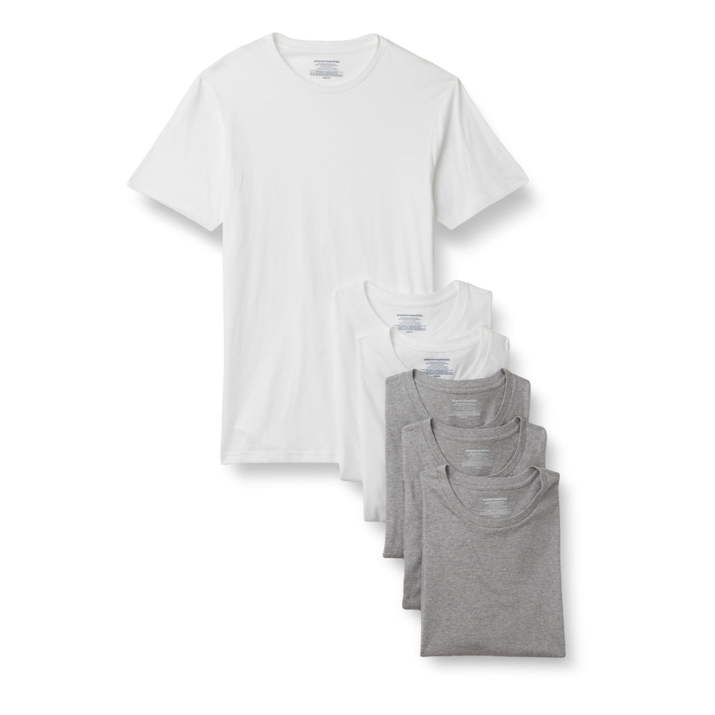 Amazon Essentials Men's Slim Fit Crewneck Undershirts, Pack of 6