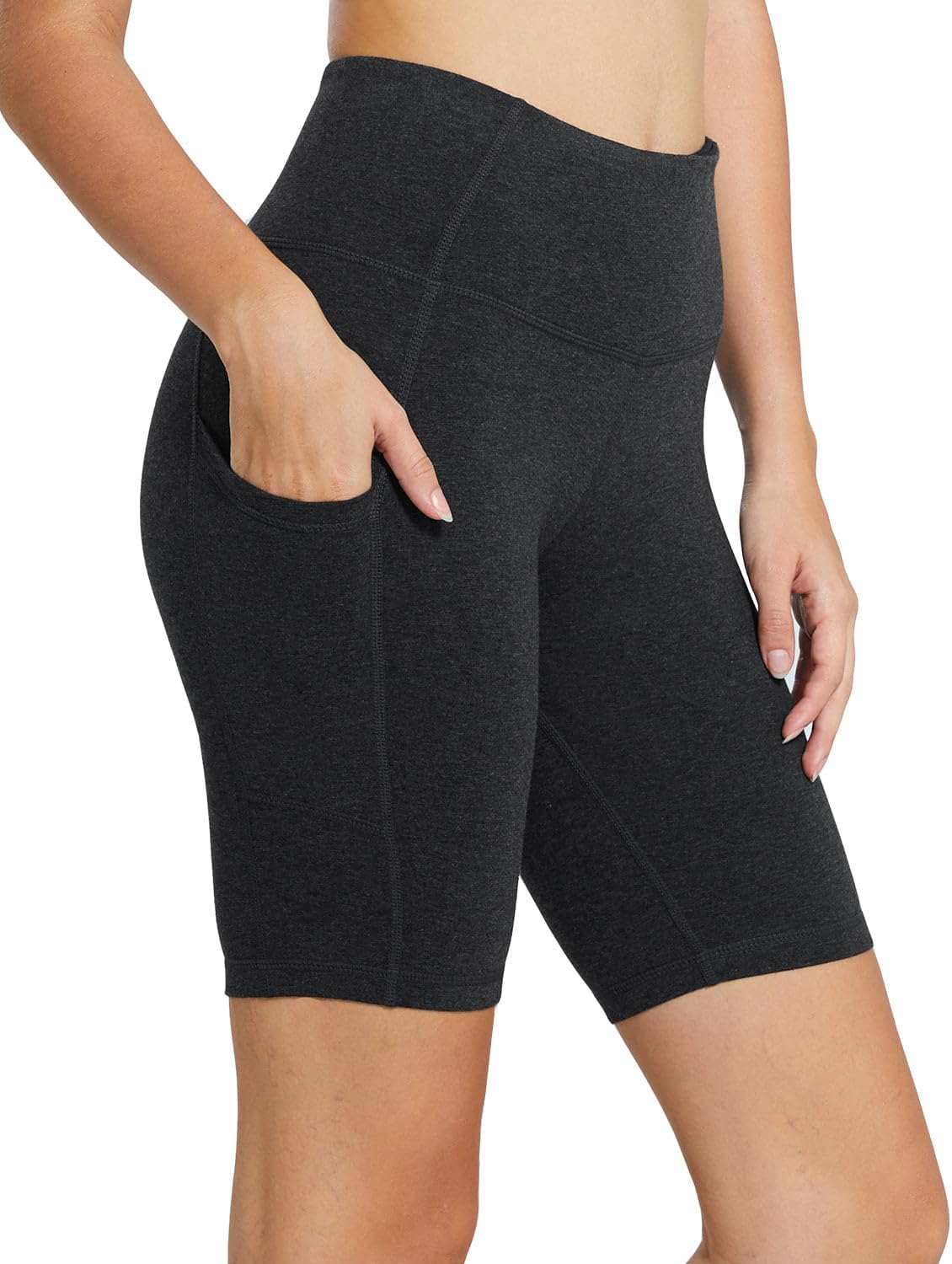 baleaf Women's High Waist Biker Shorts with 3 Pockets