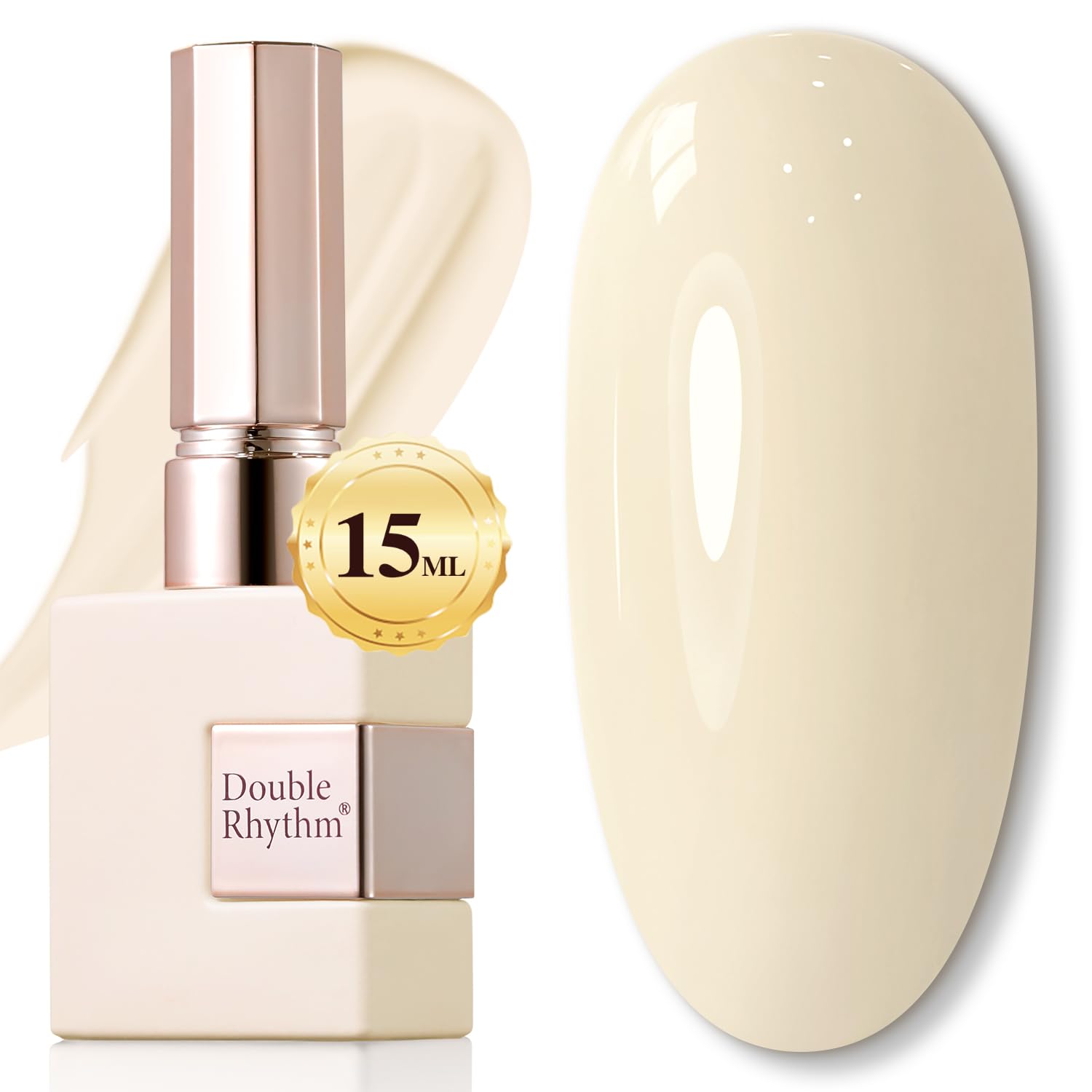 Double Rhythm 15ML Gel Nail Polish Pure Sheer Same Color Same Bottle Gel Polish Art Manicure Salon DIY at Home for Women (Milky White-A1075)