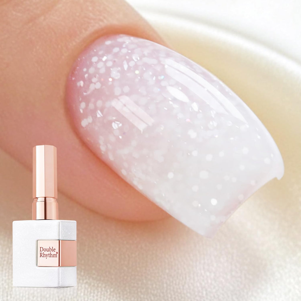Double Rhythm 15ML Gel Nail Polish Pure Sheer Same Color Same Bottle Gel Polish Art Manicure Salon DIY at Home for Women (Milky White-A1075)