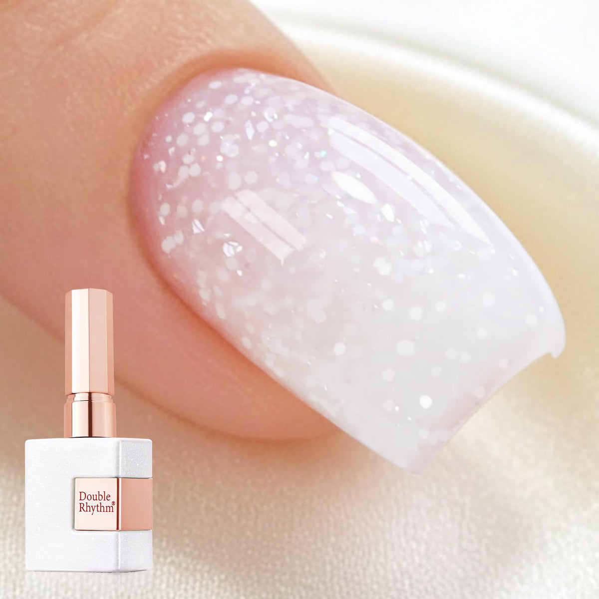 Double Rhythm 15ML Gel Nail Polish Pure Sheer Same Color Same Bottle Gel Polish Art Manicure Salon DIY at Home for Women (Milky White-A1075)