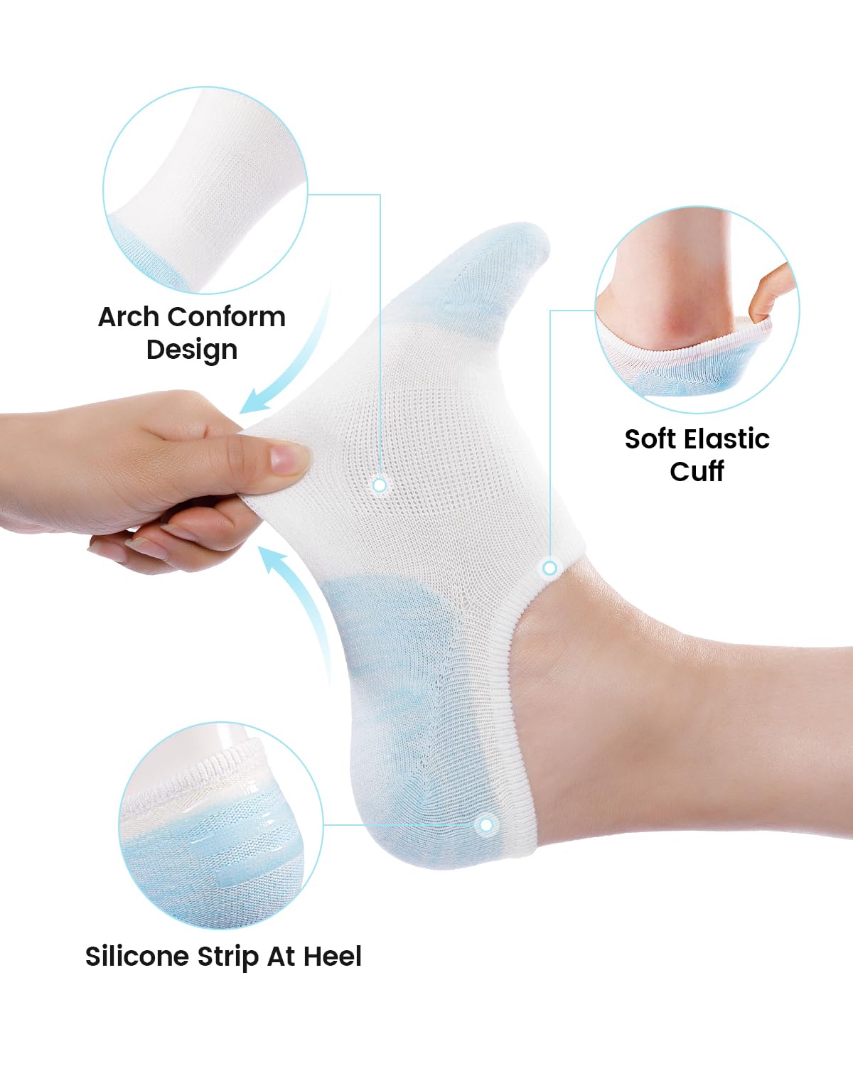 IDEGG Women & Men No Show Low Cut Anti‑Slip Casual Sports Running Socks
