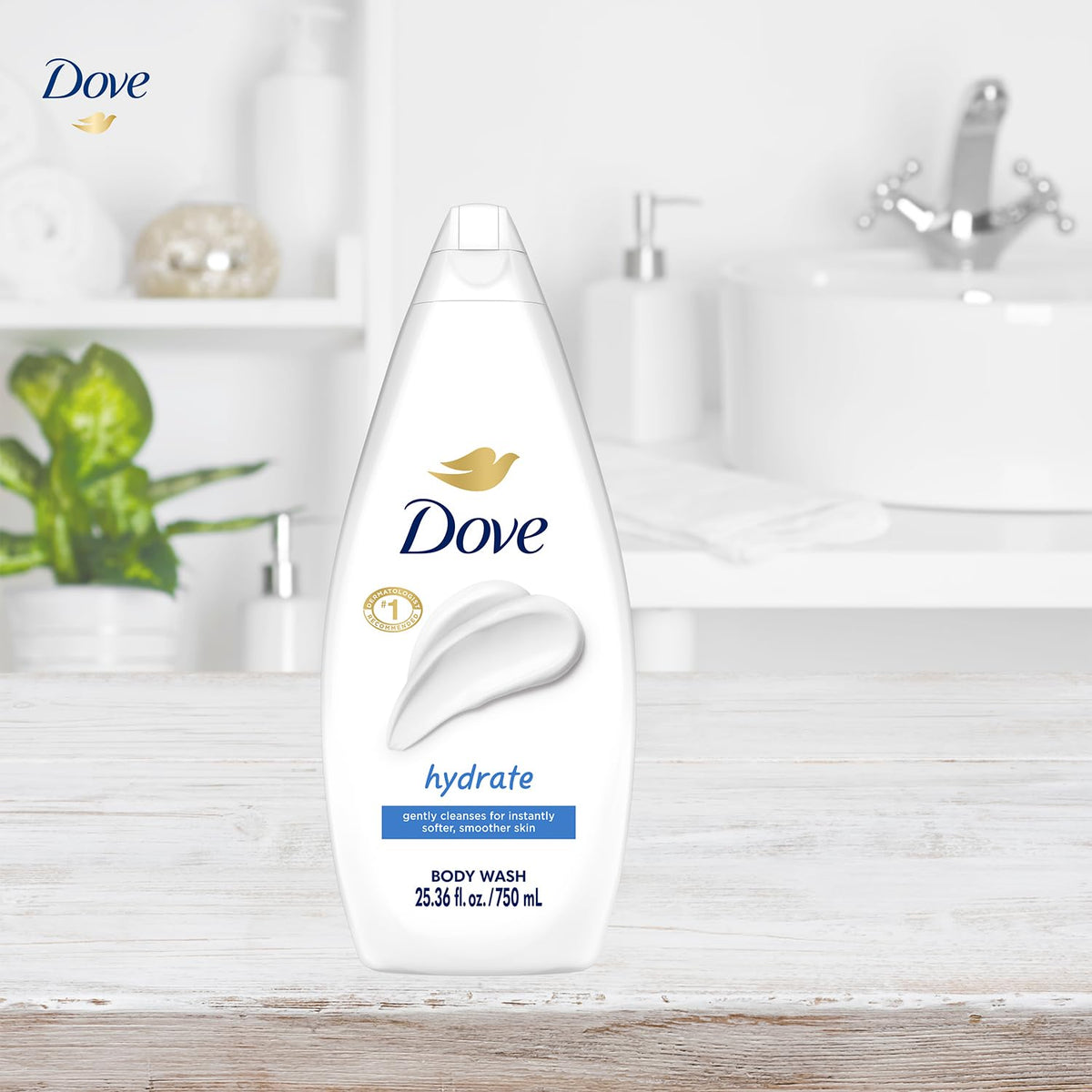 Dove Sensitive Skin Body Wash, 24hr Lotion-Soft Skin, 30.6 oz | Hypoallergenic body wash with MicroMoisture technology for 24-hour hydration and soft skin