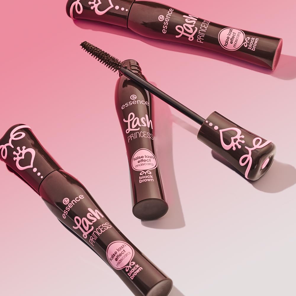 essence Lash Princess False Lash Effect Mascara, Black (Pack of 1) | Volumizing & Lengthening, Clump-Free Fiber Brush, Defines and Separates; Vegan, Cruelty Free, Paraben Free, Oil Free