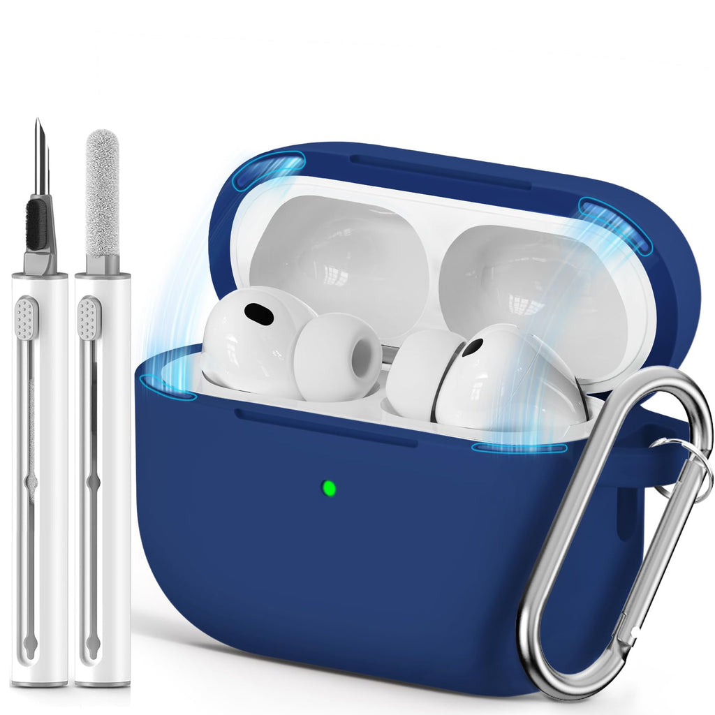 Ljusmicker for AirPods 5/4 Case (2026/2024) with Cleaner Kit,Midnight Blue