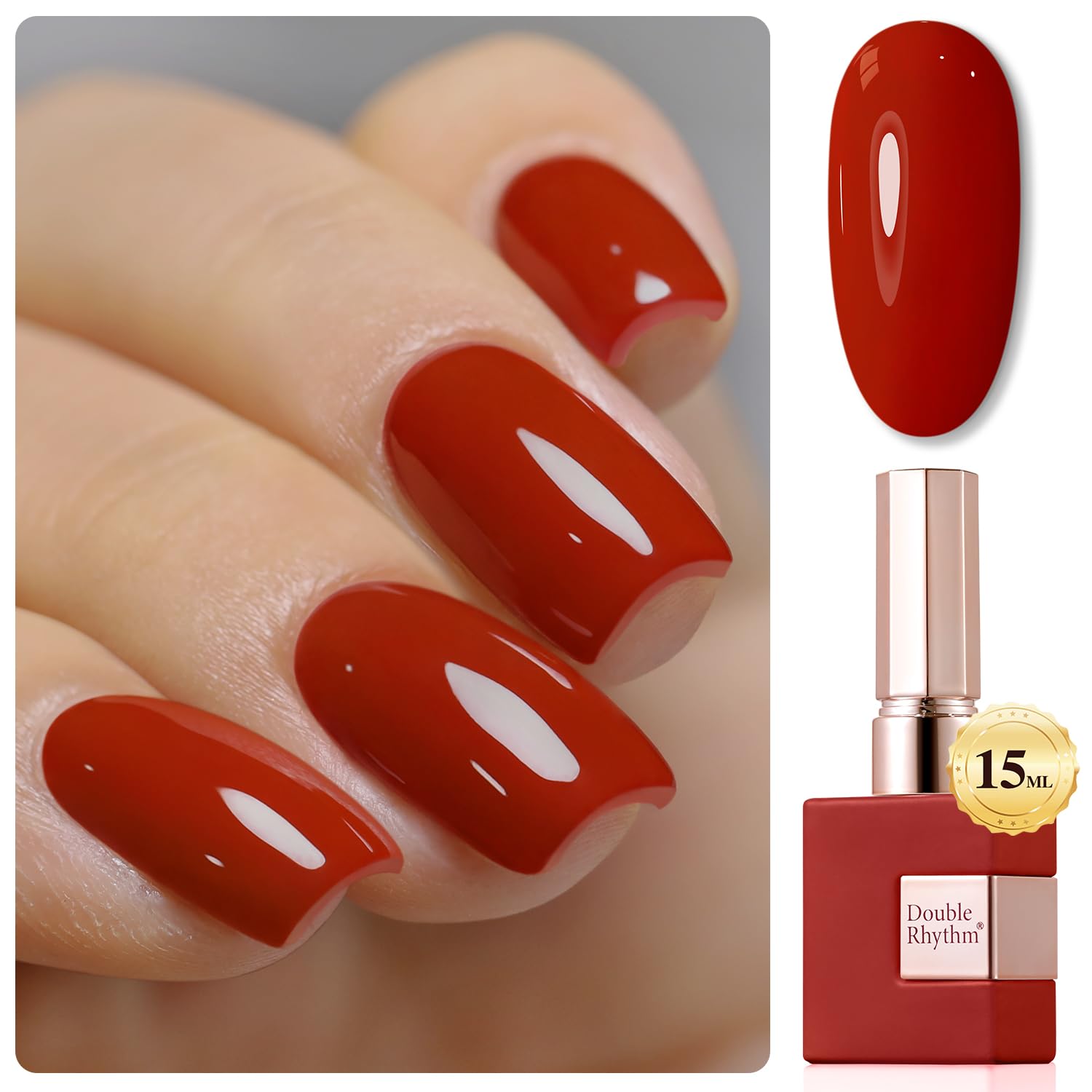 Double Rhythm 15ML Gel Nail Polish Pure Sheer Same Color Same Bottle Gel Polish Art Manicure Salon DIY at Home for Women (Milky White-A1075)