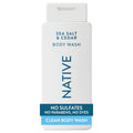 Native Clean Body Wash, Gentle & pH-balanced for Sensitive Skin, 24-Hr Freshness for Men & Women, Vegan & Cruelty-Free, Free of Sulfates, Parabens & Phthalates, Sea Salt & Cedar, 18 fl oz