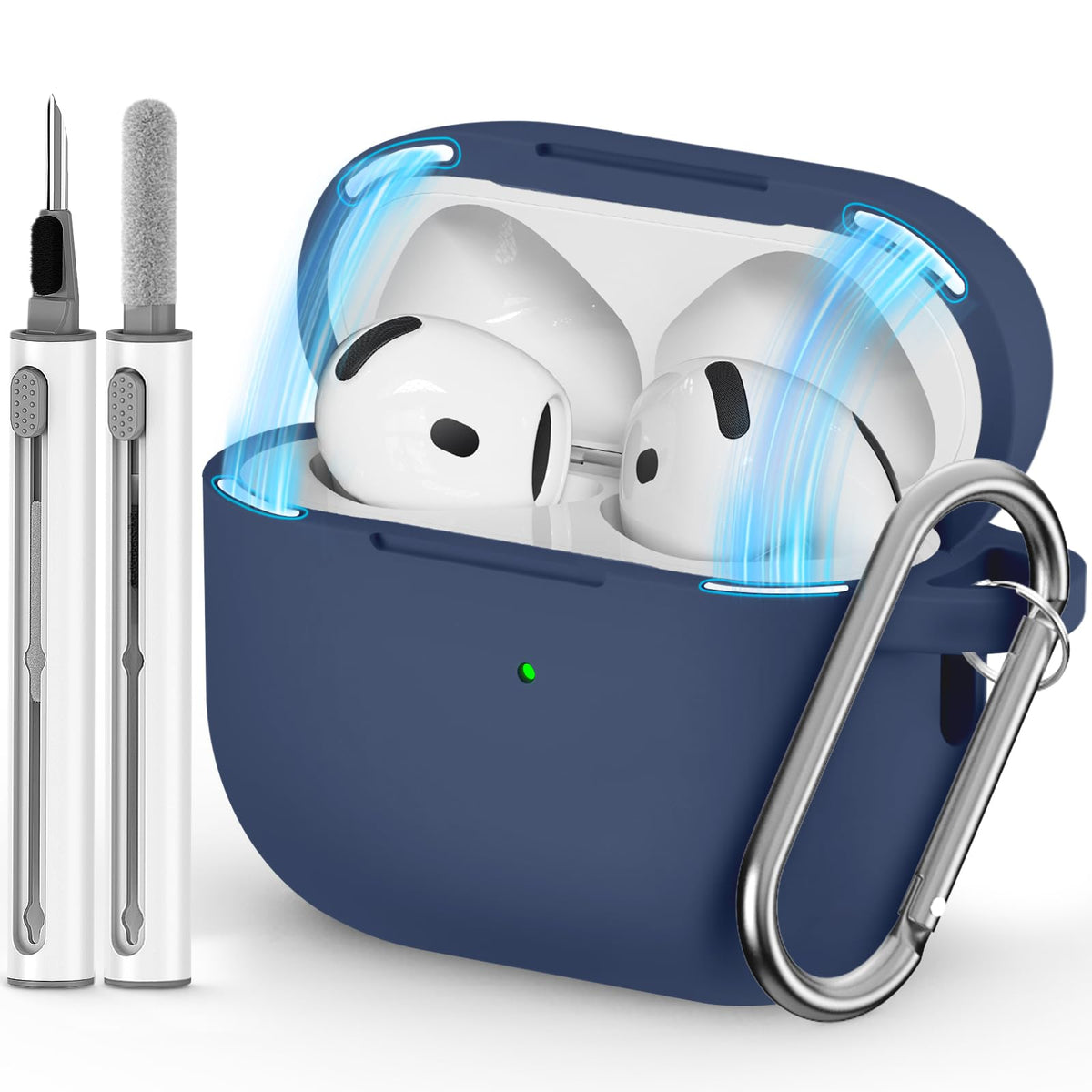 Ljusmicker for AirPods 5/4 Case (2026/2024) with Cleaner Kit,Midnight Blue