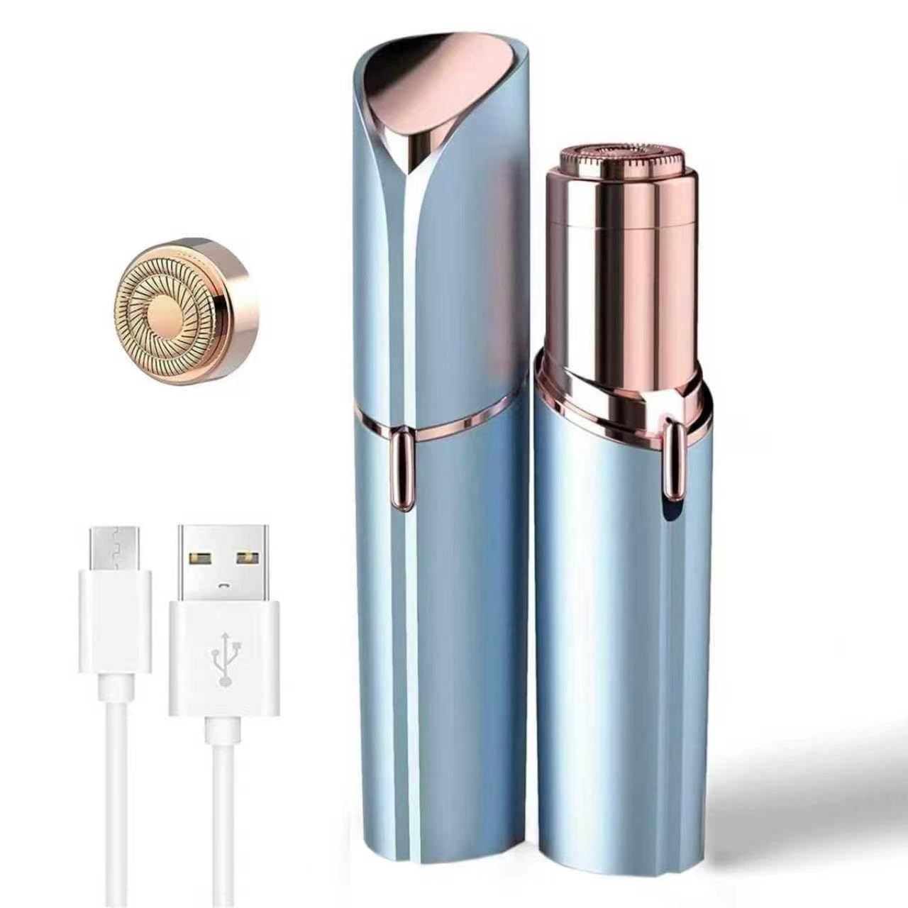 Facial Hair Remover for Women - as Seen on TV Painless Face Shaver - Electric Hair Removal Device for Face Lips Peach Fuzz with Light (Rose Gold)