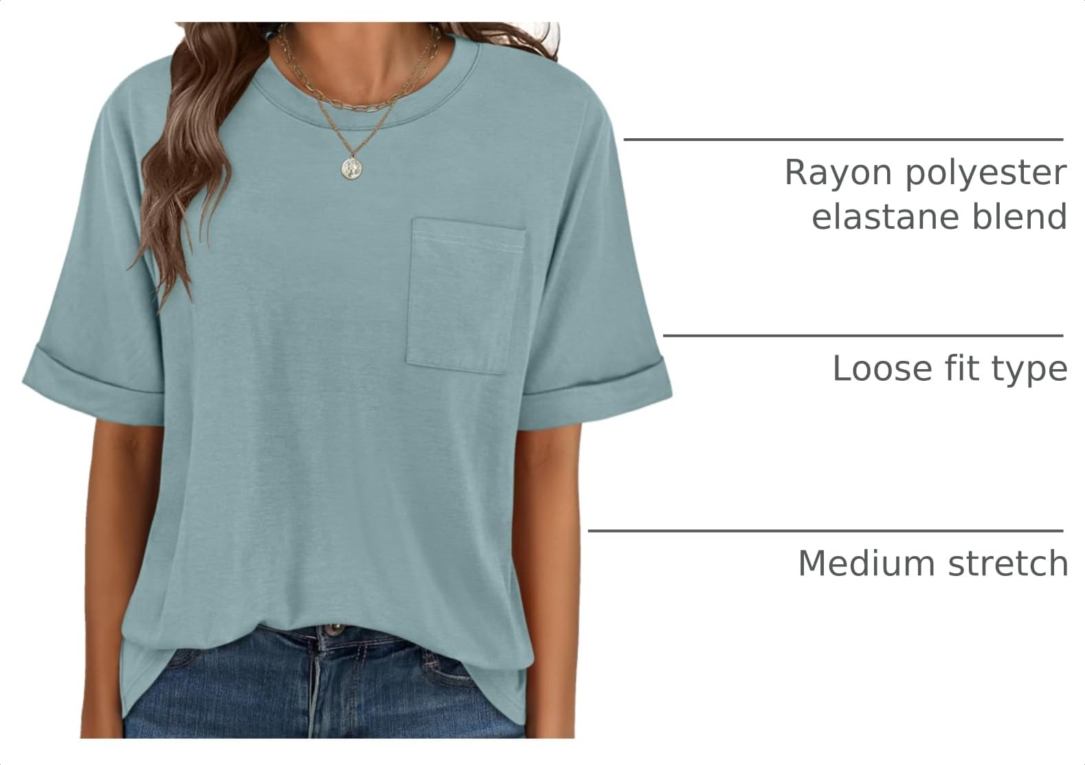 ANRABESS Womens Tops Short Sleeve Oversized T Shirts