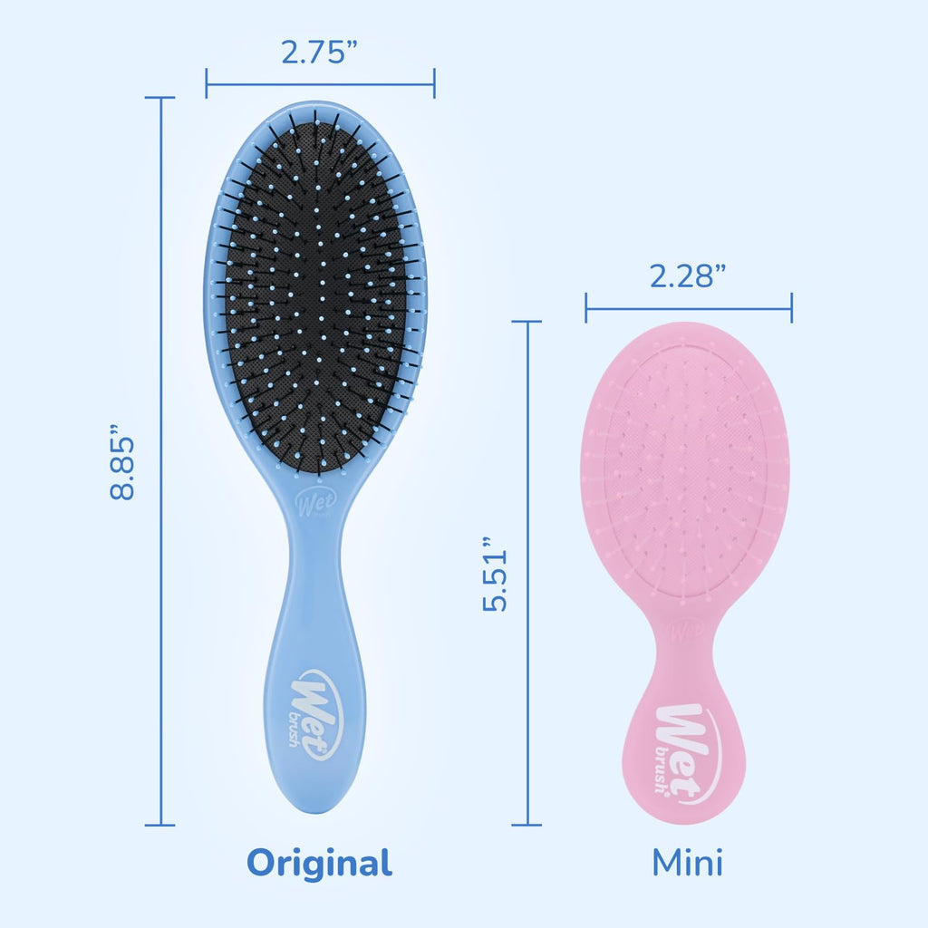 Wet Brush Original Detangler Hair Brush, Sky, For All Hair Textures | Ultra-Soft IntelliFlex Bristles Detangle Wet, Dry & Damaged Hair with Less Breakage, Pain-Free Detangling Brush