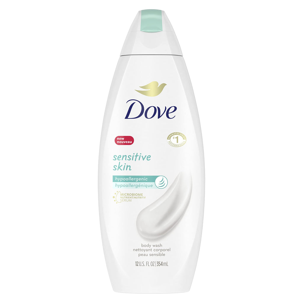Dove Sensitive Skin Body Wash, 24hr Lotion-Soft Skin, 30.6 oz | Hypoallergenic body wash with MicroMoisture technology for 24-hour hydration and soft skin