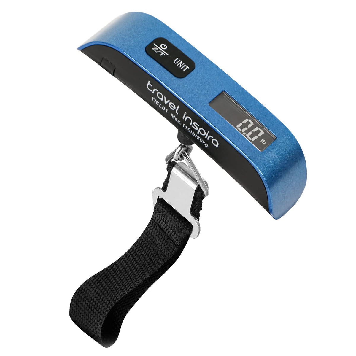 travel inspira Digital Luggage Scale – Portable Hanging Suitcase Weight Scale for Travel, 110 lb Capacity, Backlit LCD Display, Prevents Airport Overweight Fees, Battery Included
