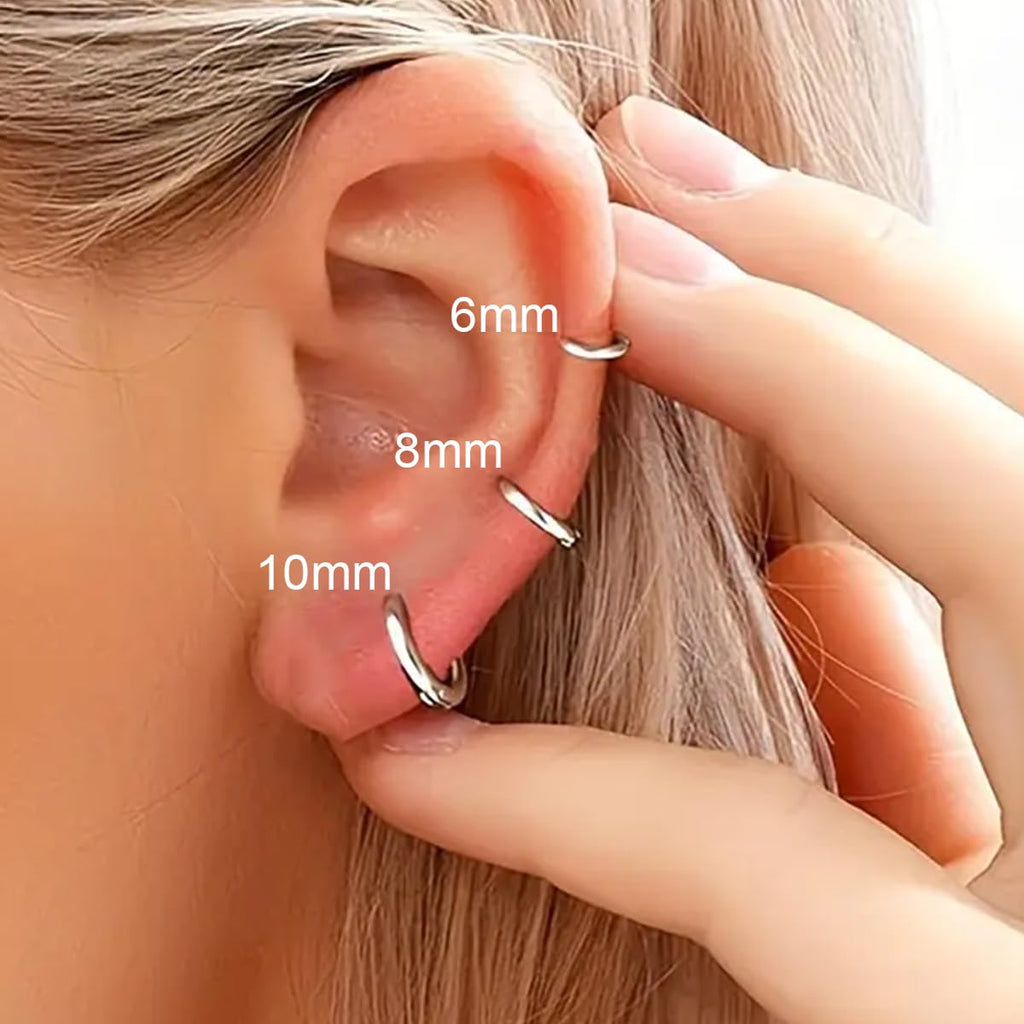 1 Pair 6mm Small Hoop Earrings for Women, Huggie Hoop Earrings (Gold/1.6mm)
