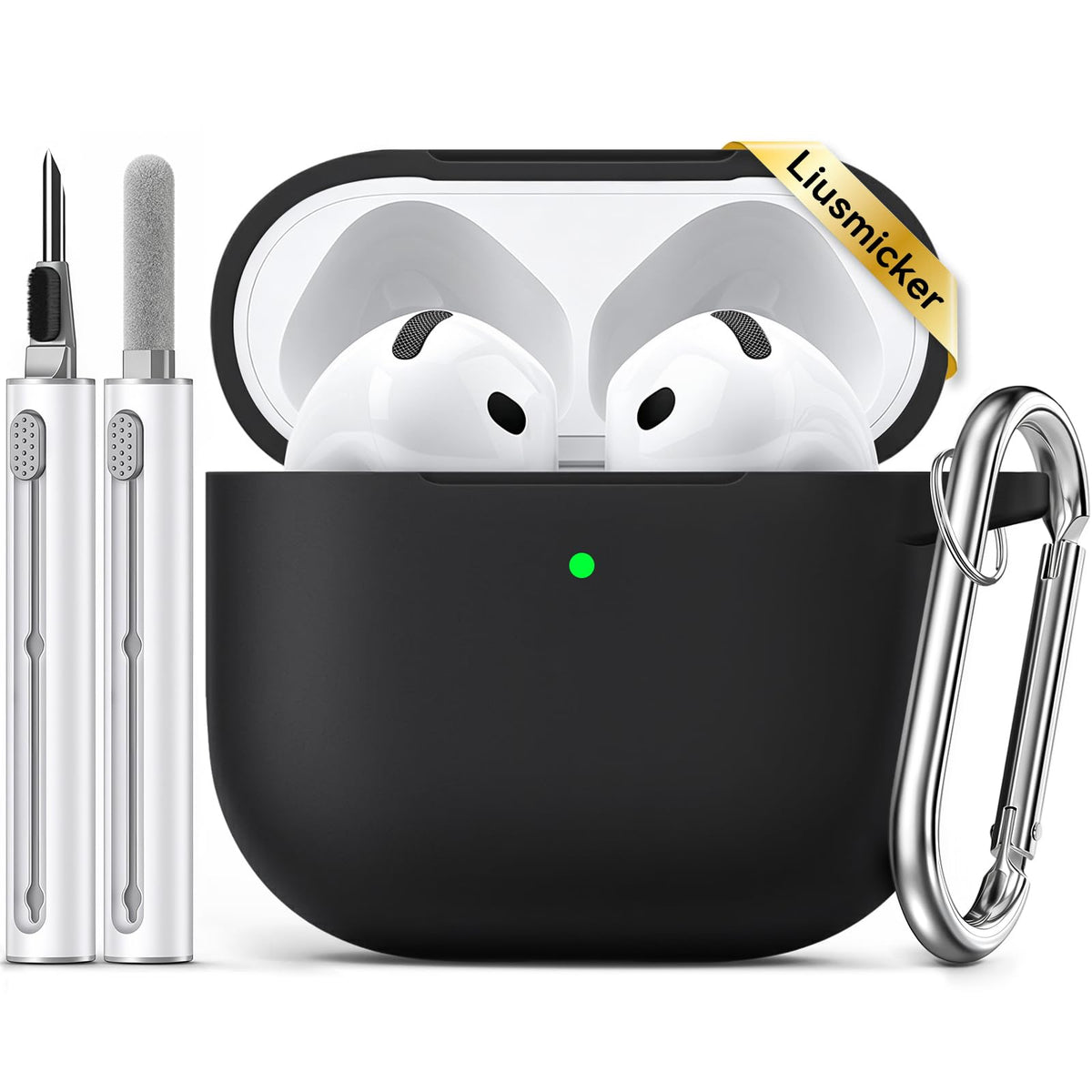 Ljusmicker for AirPods 5/4 Case (2026/2024) with Cleaner Kit,Midnight Blue