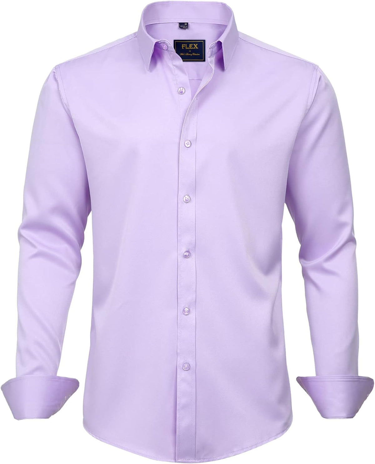 J.VER Men's Dress Shirts Solid Long Sleeve Stretch Wrinkle-Free Formal Shirt Business Casual Button Down Shirts