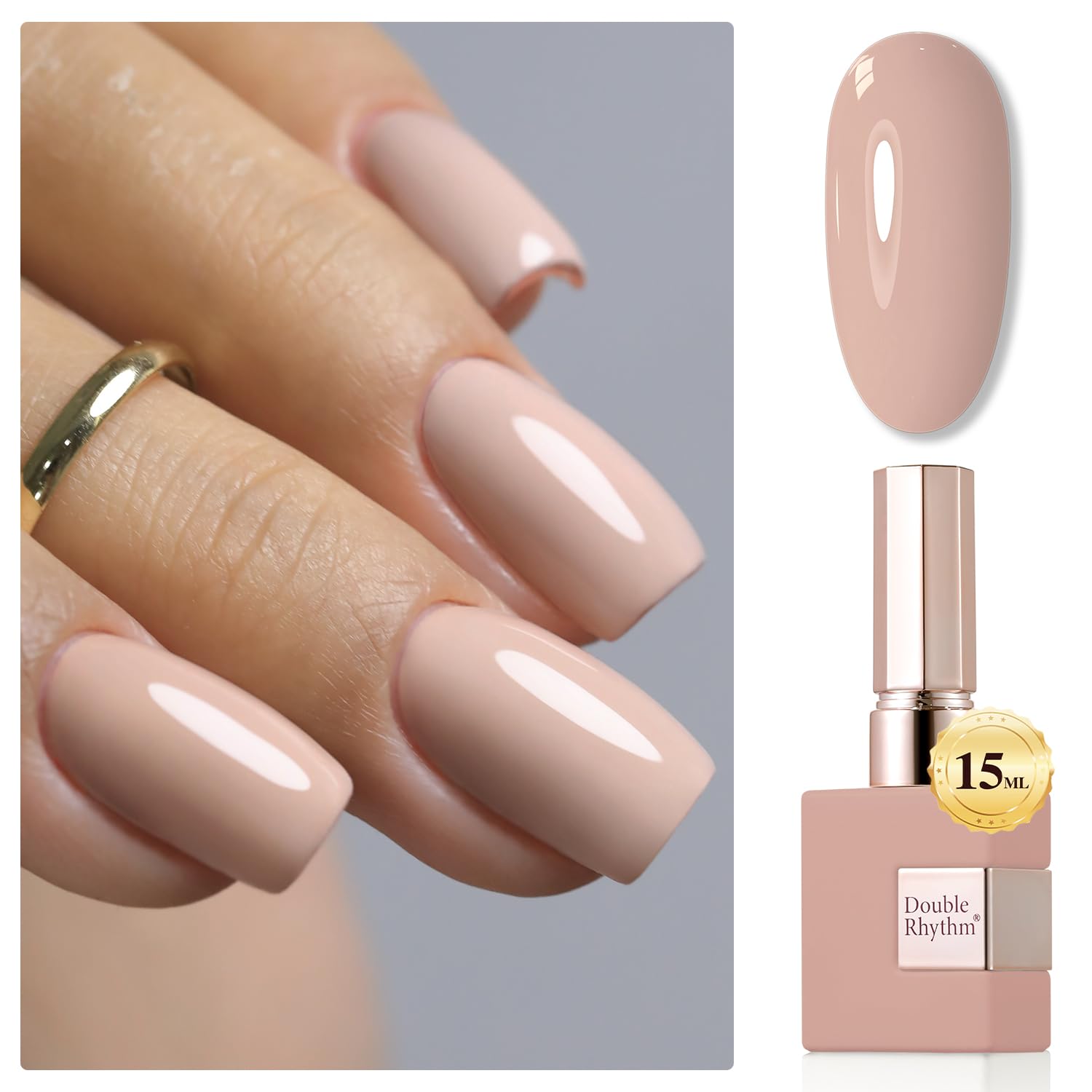 Double Rhythm 15ML Gel Nail Polish Pure Sheer Same Color Same Bottle Gel Polish Art Manicure Salon DIY at Home for Women (Milky White-A1075)