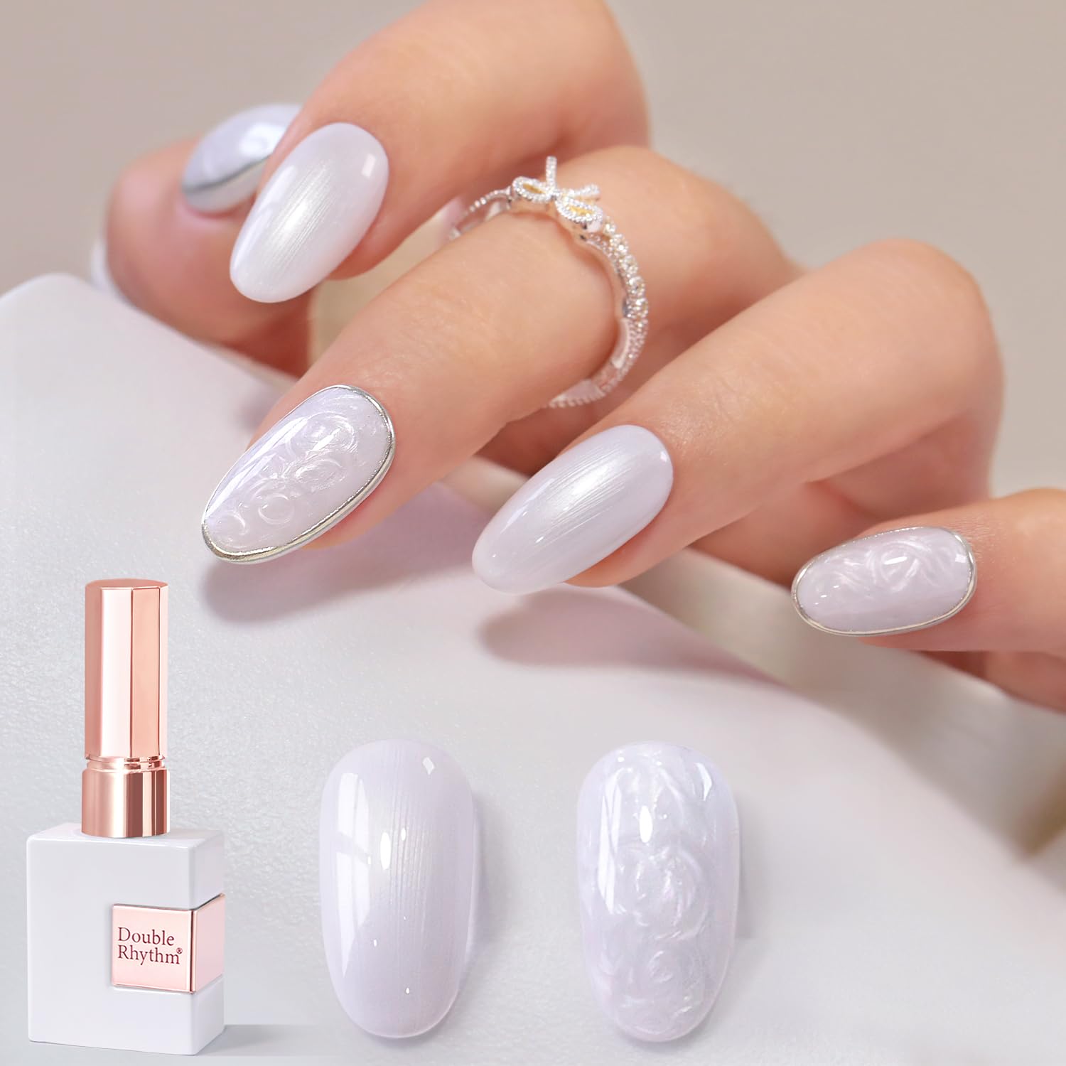 Double Rhythm 15ML Gel Nail Polish Pure Sheer Same Color Same Bottle Gel Polish Art Manicure Salon DIY at Home for Women (Milky White-A1075)