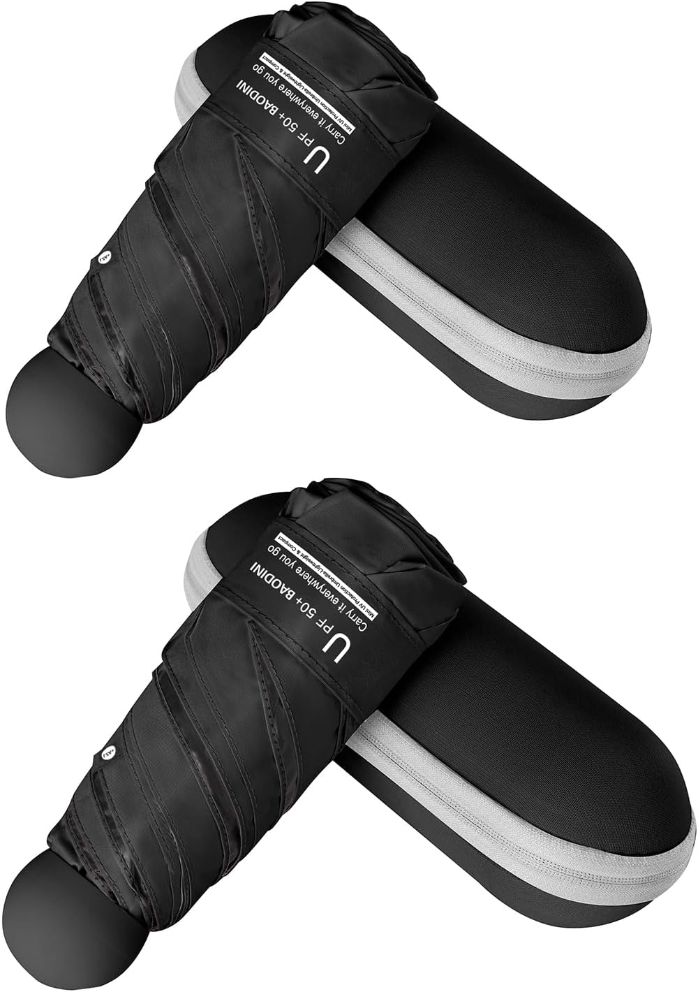 BAODINI Mini Travel Umbrella with UV Sun Protection, Compact Pocket-Size