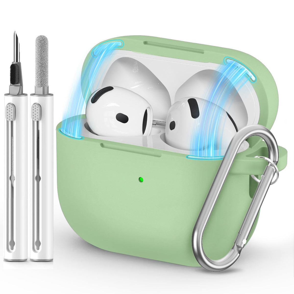 Ljusmicker for AirPods 5/4 Case (2026/2024) with Cleaner Kit,Midnight Blue